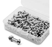 (40 Ensemble) M6 x 16mm 304 acier inoxydable Bouton vis à tête hexagonale et écrous