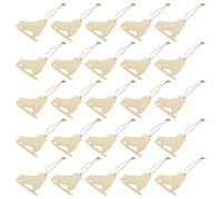 40 Ensembles Pendentifs de Noël en Bois, Décoration à Suspendre, Lot | Motifs Lisses et Vierges, Cordelettes Incluses, pour Loisirs Créatifs, Étiquettes Présents et Salon