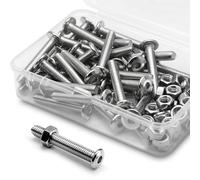 (40 Ensembles) Vis M5 x 30mm en Acier Inoxydable 304 Avec tête Plate Hexagonale et écrous - Connecteurs de Mmeubles