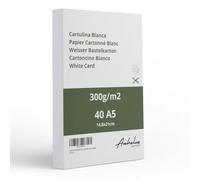 40 feuille bristol a5 | Fiche bristol a5 |Papier Cartonné blanc | feuilles cartonnées 300gr/m2 | feuille cartonnée épais | Carton satiné à imprimer | Carton à dessin, à découper et à peindre