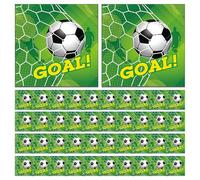 40 feuilles de mouchoirs de football, mouchoirs de fête de football, mouchoirs imprimés de football, serviettes de fête douces, décorations de fête sur le thème du football