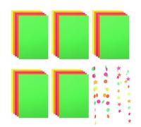 40 feuilles de papier cartonné coloré,couleur fluorescente,Carton coloré - feuilles de papier néon UV - Décoration fluorescente pour fête - 5 couleurs - Effet lumineux sous lumière noire