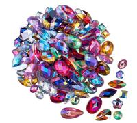 40 g de pierres précieuses pour loisirs créatifs, strass à dos plat, pierres précieuses pour travaux manuels, décorations de fête d'Halloween, cosplay, visage pirate, œil, corps, etc