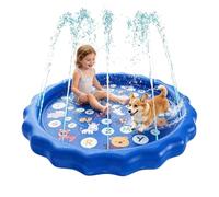 40-inch Dog Sprinkler Pool, Thickened Non-Slip Water Play Mat for Dogs & Ki