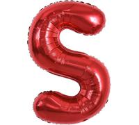 40 Inch Large Red Balloon S - Letter Large Helium Balloon, Aluminum Foil Polyester Film Large Balloon Letter Birthday Party Birthday Decorative Items For Valentines Day