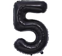40 Inch Number 5 Balloon 5 Black, 0 To 90 Number Balloon 5 Year Decoration Birthday, Balloon 5 Party Deco Balloon Support Helium