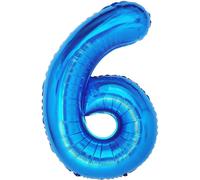 40 Inch Number 6 Balloon Blue 0123456789,10-19,20-25,30,40,50,60,70,80,90 Number Balloon 6 Year Decoration Birthday, Balloon 6 Balloon Party Deco Support Helium