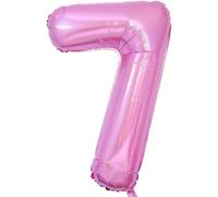40 Inch Number Balloon 7 Pink Colour 0123456789,10-19,20-25,30,40,50,60,70,80,90 Number Balloon 7 Year Decoration Birthday, Balloon 7 Party Deco Balloon Support Helium