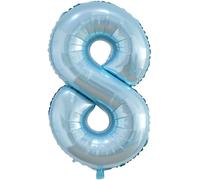40 Inch Number Balloon 8 Blue Pearl, 0123456789,10-19,20-25,30,40,50,60,70,80,90 Number Balloon 8 Year Decoration Birthday, Balloon 8 Balloon Party Deco Support Helium