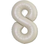 40 Inch Number Balloon 8 Milk White 0123456789,10-19,20-25,30,40,50,60,70,80,90 Number Balloon 8 Year Decoration Birthday, Balloon 8 Balloon Party Deco Support Helium