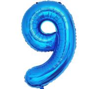 40 Inch Number Balloon 9 Blue 0123456789,10-19,20-25,30,40,50,60,70,80,90 Number Balloon 9 Year Decoration Birthday, Balloon 9 Party Deco Balloon With Helium Support