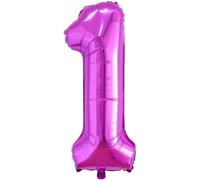 40 Inch Number Balloon Birthday 1 Rose Red 0123456789,10-19,20-25,30,40,50,60,70,80,90 Number Balloon 1 Year Decoration Birthday, Balloon 1 Balloon Party Deco Support Helium