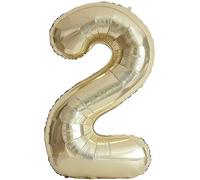 40 Inch Number Balloon Birthday 2 Platinum, 0-9, 10-90 Number Decoration Birthday Party, Supports Helium