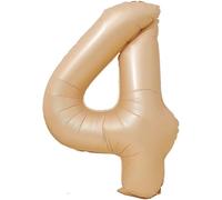 40 Inch Number Balloon Birthday 4 Khaki, 0123456789,10-19,20-25,30,40,50,60,70,80,90 Number Balloon 4 Year Decoration Birthday, Balloon 4 Balloon Party Deco Support Helium