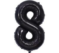 40 Inch Number Balloon Birthday 8 Black, 0123456789,10-19,20-25,30,40,50,60,70,80,90 Number Balloon 8 Year Decoration Birthday, Balloon 8 Balloon Party Deco Support Helium