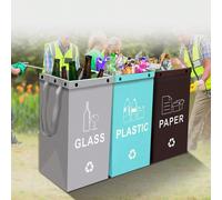 40 L Poubelle pliable à triple pliage - Polypropylène, grande capacité, poignée portable, convient pour la maison, la cuisine et le camping - Conteneur de tri des déchets, poubelle de cuisine, poubell