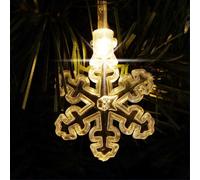 40 LED Flocon de neige Chaîne lumineuse blanc chaud Décoration hivernale Éclairage de Noël