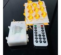 40 LED Guirlande Abeille à Miel en Cristal 3D Guirlande Lumineuse à Piles Alimenté 8 Modes Lumières Scintillantes à Intensité Variable avec Télécommande (Batterie-4m/40LED)