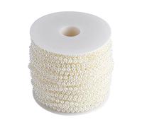 40 m/rouleau 4 mm Ornements de Chaîne de Perles Simulées pour Mariage, Chaîne de Perles Artificielle (Beige)