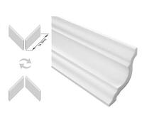 40 Mètres + 5 Coins Polystyrolprofile Moulure Stuc Décor Dur 65x65mm, E-25