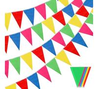 40 Mètres 80 Drapeaux Banderole de Triangle Multicolore Guirlandes Tissu Polyester de Fanions Bannières pour Anniversaire,Mariage,Fête,Noël,Carnaval,Extérieur Fête Décoration