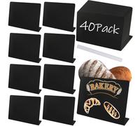 40 Mini Tableaux Noirs, étiquettes Prix Effaçables, Mini Etiquette Ardoises Pour Inscrire Prix, Noms, Informations, Idéal Pour Mariages, Buffets, événements, Soirées Festives Et Commerçants 100x76mm