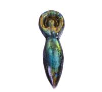 40 mm Pierre labradorite naturelle et cristal de quartz sculpté à la main Figurine d'animal hibou renard diable œil S papillon cadeau de collection décoration d'intérieur déesse Gaia