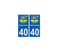 40 Moliets-et-Maa autocollant plaque blason armoiries stickers département ville - Angles : droits