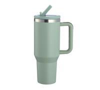 40 OZ Ice Bubble Cup 304 tasse d'isolation en acier inoxydable avec poignée tasse de voiture bouteille d'eau chaude tasse de voiture extérieure tasse de transfert de voyage de sport (Vert clair)