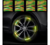 40 PCS 16-19'' Universal Reflective Rim Stripe Sticker,Bandes décoratives de sécurité de nuit pour roue de voiture,Autocollant pour jante de moto,Autocollants réfléchissants pour roues