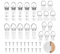 40 Pcs Accroche Tableau, Attache Cadre Mural, Attache Crochet Tableau Fixation Cadre, Anneaux en D Accroche Cadres, Crochets de Suspension pour Cadres Photos Miroirs Œuvres Art(1/2/3/4 Trous)