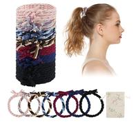 40 Pcs Bandes de Cheveux en Coton Bandes de Cheveux Tressées Cordes Élastiques pour Cheveux Porte-Queue de Cheval Tressés pour Cheveux Épais Lourds et Bouclés (Couleurs Mélangées)