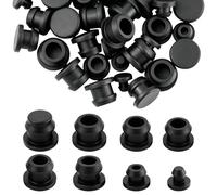 40 Pcs Bouchon De Trou en Silicone À Verrouillage À Pression Joint De Panneau pour Panneau Affleurant Bouchon Caoutchouc Rond pour Cloisons De Cuisine,Noir
