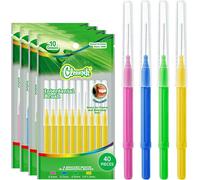 40 Pcs Brossettes Interdentaire,Différents Diamètres 0,6/0,7/0,8/1,0mm,Nettoyage Facile Des Espaces Interdentaires