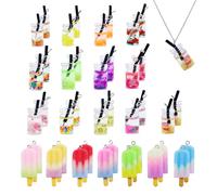 40 PCS Charms Bouteille en Résine Pendentifs pour Résine Bubble Tea Thé au Lait Créatifs Accessoires Boba Glace Pendentifs pour Boucles D'oreilles Collier DIY Boisson Bouteille en Verre Pendentif