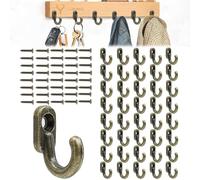 40 Pcs Crochet Vintage Laiton,Mini Patères 16 x 13 mm avec 40 Vis,Simple Métal Petit Crochet Mural a Visser pour Suspendre des Vêtements Vestes Peignoirs Serviettes Chapeaux Clés Sacs Tasses, Bronze