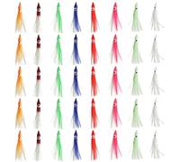 40 Pcs Leurres de Pêche Souples Poulpe, Appât Lumineux en Forme Squid Octopus Jupes de Leurre Pêche en Silicone 9CM avec Feuille Réfléchissante pour Eau Douce et Salée