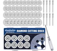 40 Pcs Mini Disques Diamant à Tronçonner pour pour Outil Rotatif Dremel, 20/22/25/30mm Disques à Tronçonner Diamantés avec Tige 3mm pour Coupe Pierre, Verre, Céramique