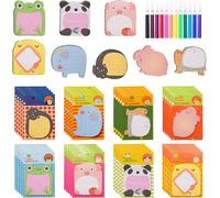 40 Pcs Notes Adhésives En Forme Animaux,800 Feuilles Mini Notes Autocollantes Mignon,Notes Adhésives Colorées Self Sticky Notes Avec 12 Stylos Pour L'école,Cadeaux Pour Enfants