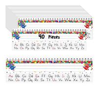 40 PCS Plaques de noms pour bureau, étiquettes de nom de bureau étanches avec alphabet, ligne de numéros 1-30 effaçable et réutilisable pour les étudiants d'école et de salle de classe (30 x 8,8cm)