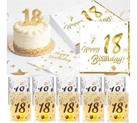 40 Pcs Serviettes 18e An niversaire + 10 Pcs Décorations De Ta ble Photophores, Anniversaire Dé coration Table, Serviettes Décoration 18e An niversaire，Pour Décoration Table Anniversaire Fille Garçon