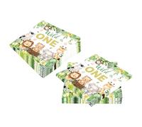 40 PCS serviettes de table pour anniversaire d'enfant,33 * 33 cm Serviette Papier Anniversaire,Anniversaire de Animaux Serviettes Jungle-Ne se décolorent pas-Pour garçons et filles(Multicolore 5)
