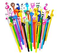 40 Pcs Stylos Gel Animaux de Dessin Animé, Stylo Kawaii Scolaire,Gamins Enfants Fête Cadeaux Merci Cadeau Remplissage de Sac de Fête Cadeau de Noël Anniversaire pour Garçons Filles