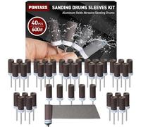 40 Pcs Tambours de Ponçage Manches Kit pour Dremel Outils Rotatifs, 600 Grit Ponçage Tête de Ponçage Bâton, Rouleaux de Cartouche Abrasifs, Outil de Ponçage À Rouleau Bâton de Polissage