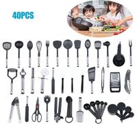 40 pcs ustensiles de cuisine en acier inoxydable Set d'ustensiles de cuisine BBQ Accessoires de cuisine Spatule cuillère de cuisine