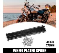 40 pcs Vélo Acier Rayons 14G Vélo Rayons 278mm Longueur avec Mamelons