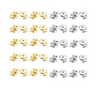 40 pièces/20 paires de fermoirs papillon, boucles d'oreilles de rechange en argent sterling et or argenté, fermetures de sécurité