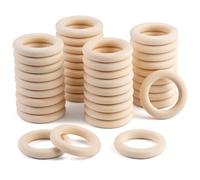 40 Pièces 45 mm Anneau Bois Macrame, Naturels Cercle en Bois, Anneaux Rideaux Bois, Anneaux en Bois pour Macramé pour Bricolage Fabrication Artisanale de Bijoux, Bracelets, Pendentifs, Bijoux