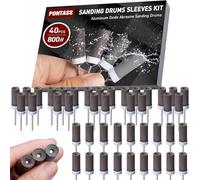 40 Pièces 800 Grains Tambours de Ponçage pour Outil Rotatif Dremel, Manchons de Ponçage, Manchons Abrasifs Avec des Tiges de 3 mm, Mèches de Ponçage pour Le Ponçage Et le Polissage Métallique.