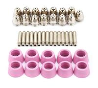 40 pièces AG60 SG55 Kit de consommables de buses de pointe de torche de coupe de coupeur de plasma, kit de tasses de buses d'électrode de consommables de torche de coupeur plasma